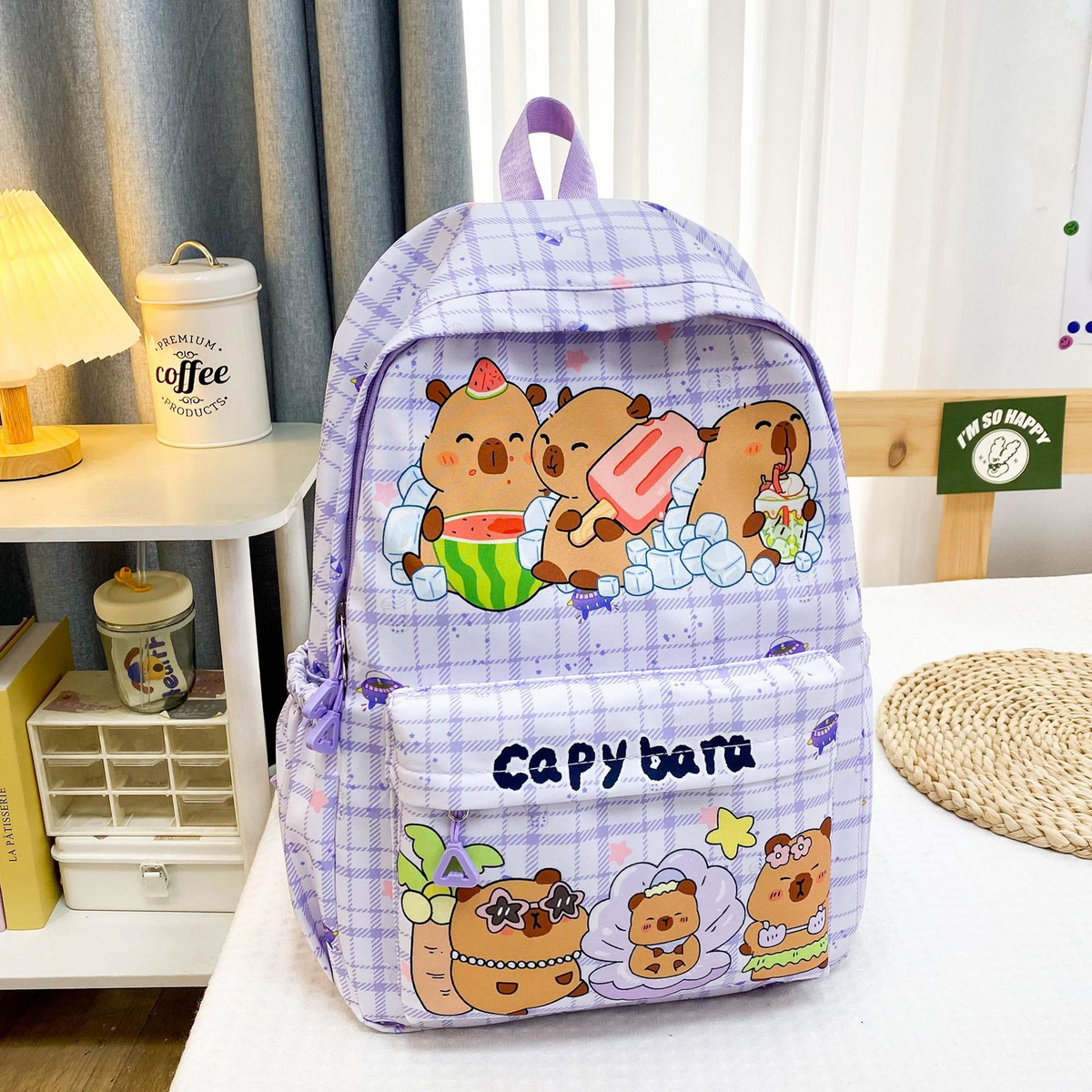 Capybara School Backpack For Girls In Primary And Middle School