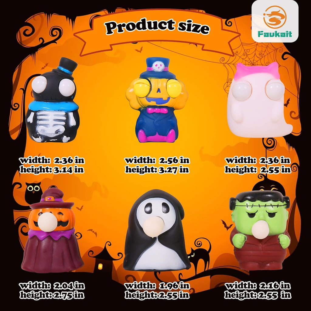 3 Pack Halloween Squishies Toys, Slow Rising Squishies Toys ,Vampire,Pumpkin,Ghost,Hallowen Squeeze Spit Bubble Toys for Kids Boys Girls Hallowen Stocking Stuffers Party Favors Gifts