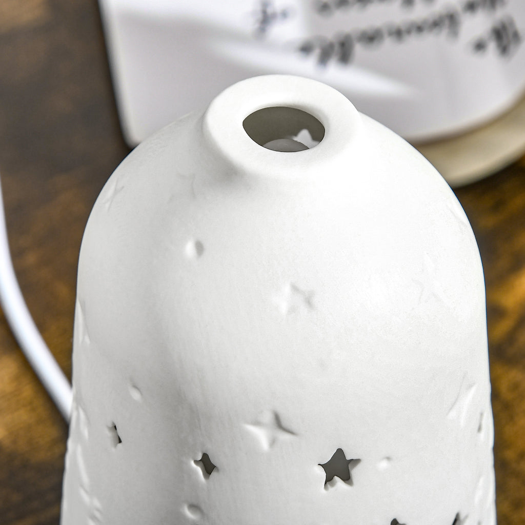 100 ml Ultrasonic Aromatherapy Diffuser, Essential Oils Humidifier with Ceramic Cover, 7 Colors LED Lights, Timer, Waterless Auto-off for Home and Office, White