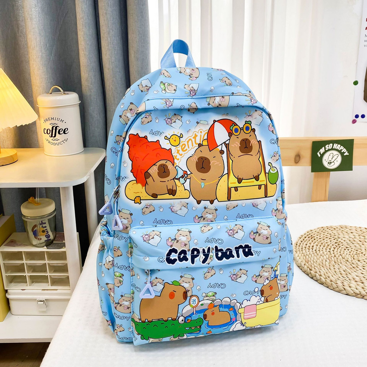 Capybara School Backpack For Girls In Primary And Middle School