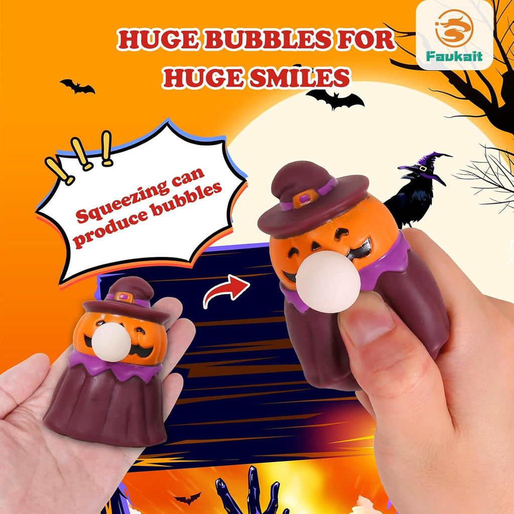 3 Pack Halloween Squishies Toys, Slow Rising Squishies Toys ,Vampire,Pumpkin,Ghost,Hallowen Squeeze Spit Bubble Toys for Kids Boys Girls Hallowen Stocking Stuffers Party Favors Gifts
