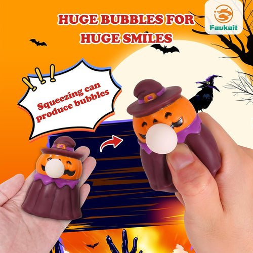 3 Pack Halloween Squishies Toys, Slow Rising Squishies Toys ,Vampire,Pumpkin,Ghost,Hallowen Squeeze Spit Bubble Toys for Kids Boys Girls Hallowen Stocking Stuffers Party Favors Gifts
