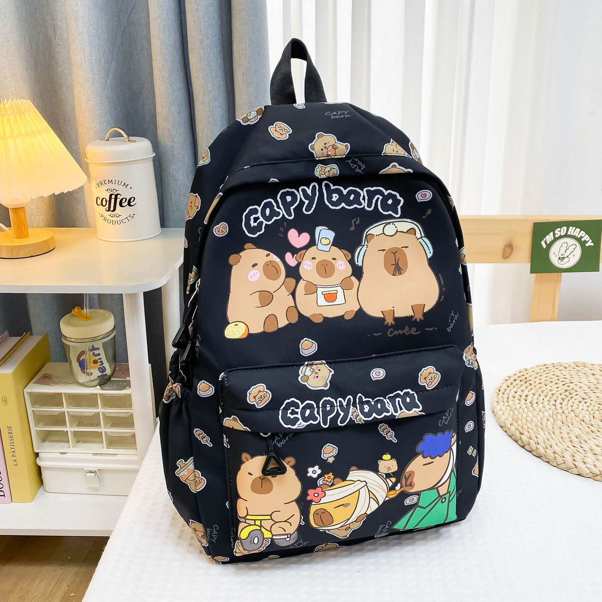 Capybara School Backpack For Girls In Primary And Middle School