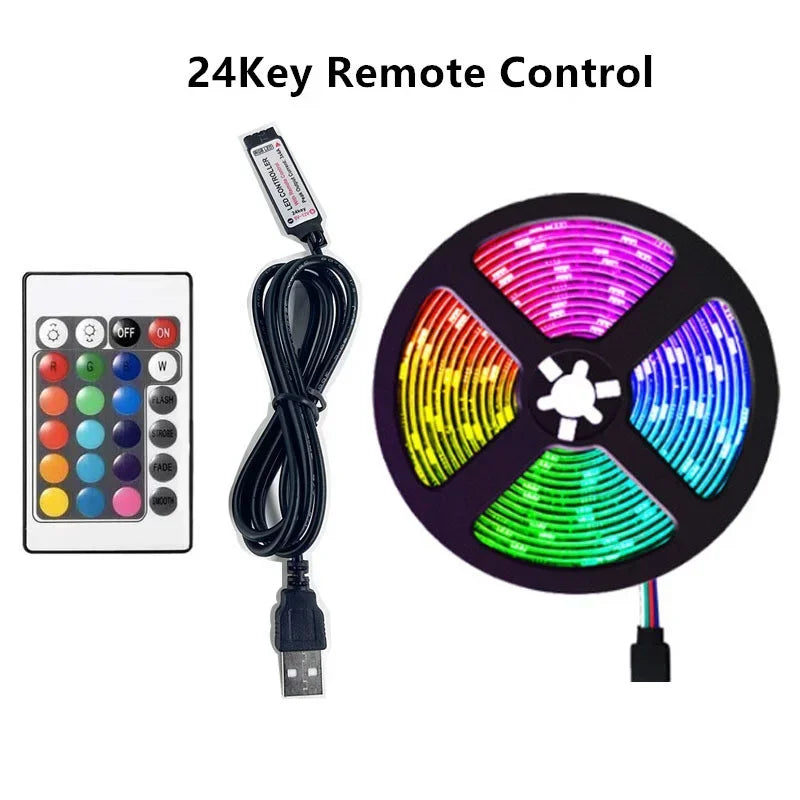 Smart RGB 5050 LED Wall Strip Lights Bluetooth Music Sync APP Remote Flexible Ribbon for TV Backlight Bedroom Home Party Decor