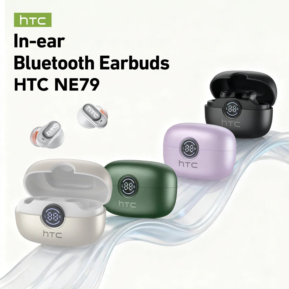 HTC NE79 Wireless Bluetooth Earbuds TWS 6.0 AI Translation 135 Languages Black