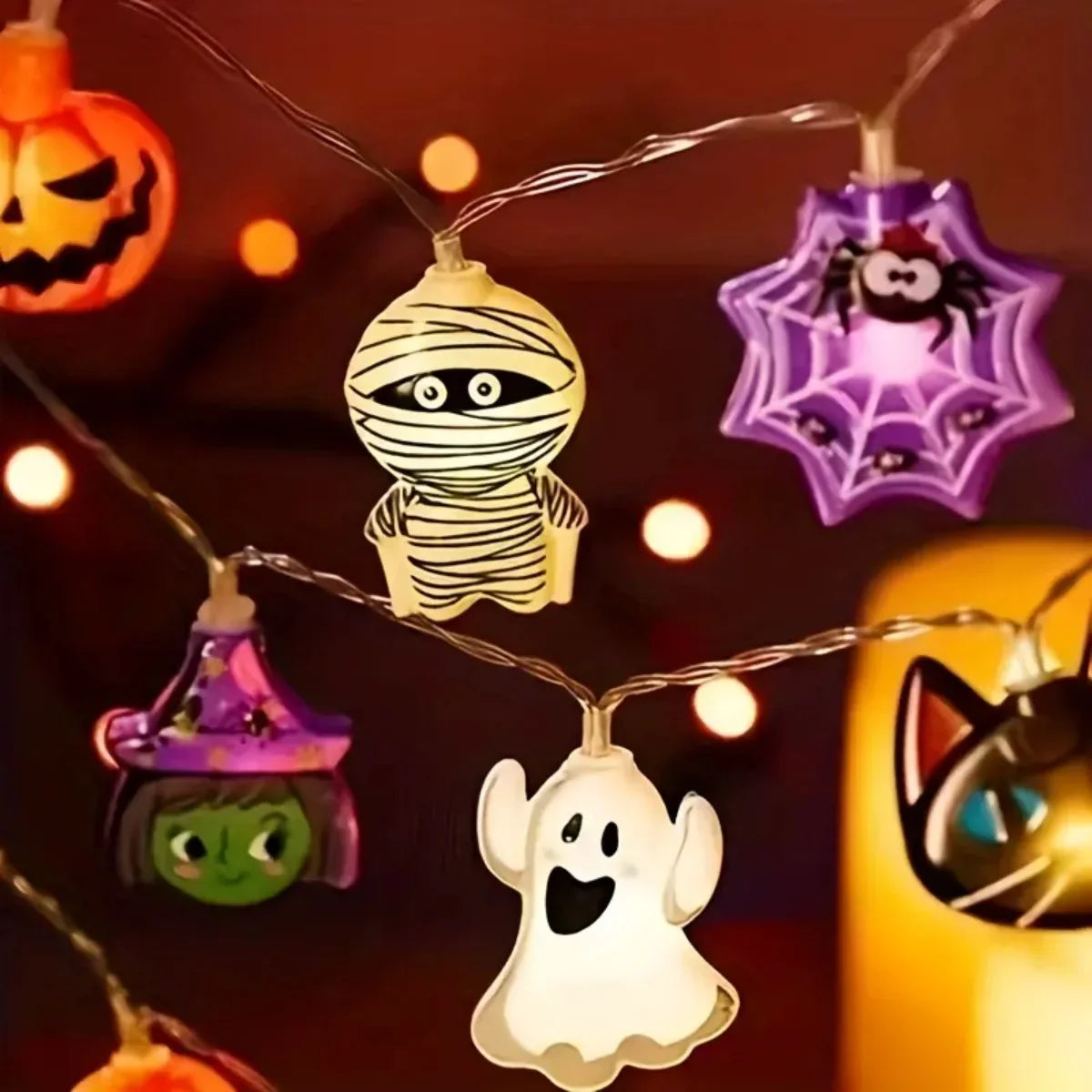 1PC Halloween 10/20 LED Battery Powered String Lights