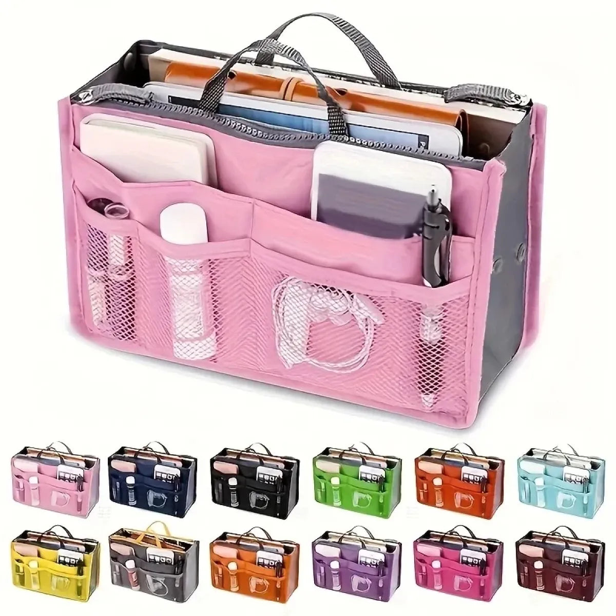 Double-Zipper Handbag Organizer Insert