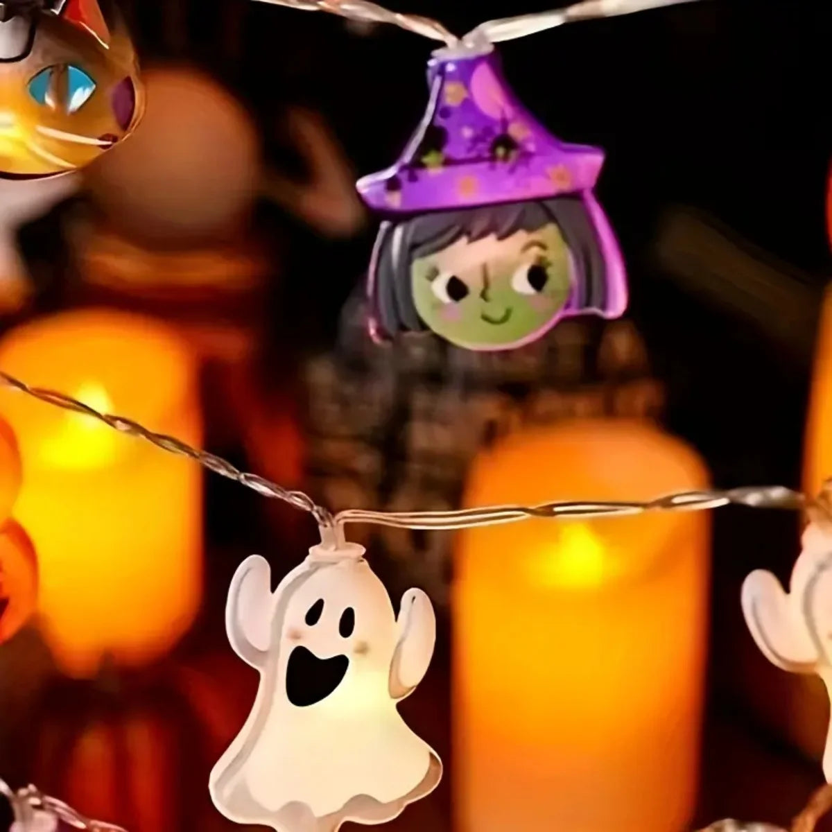 1PC Halloween 10/20 LED Battery Powered String Lights