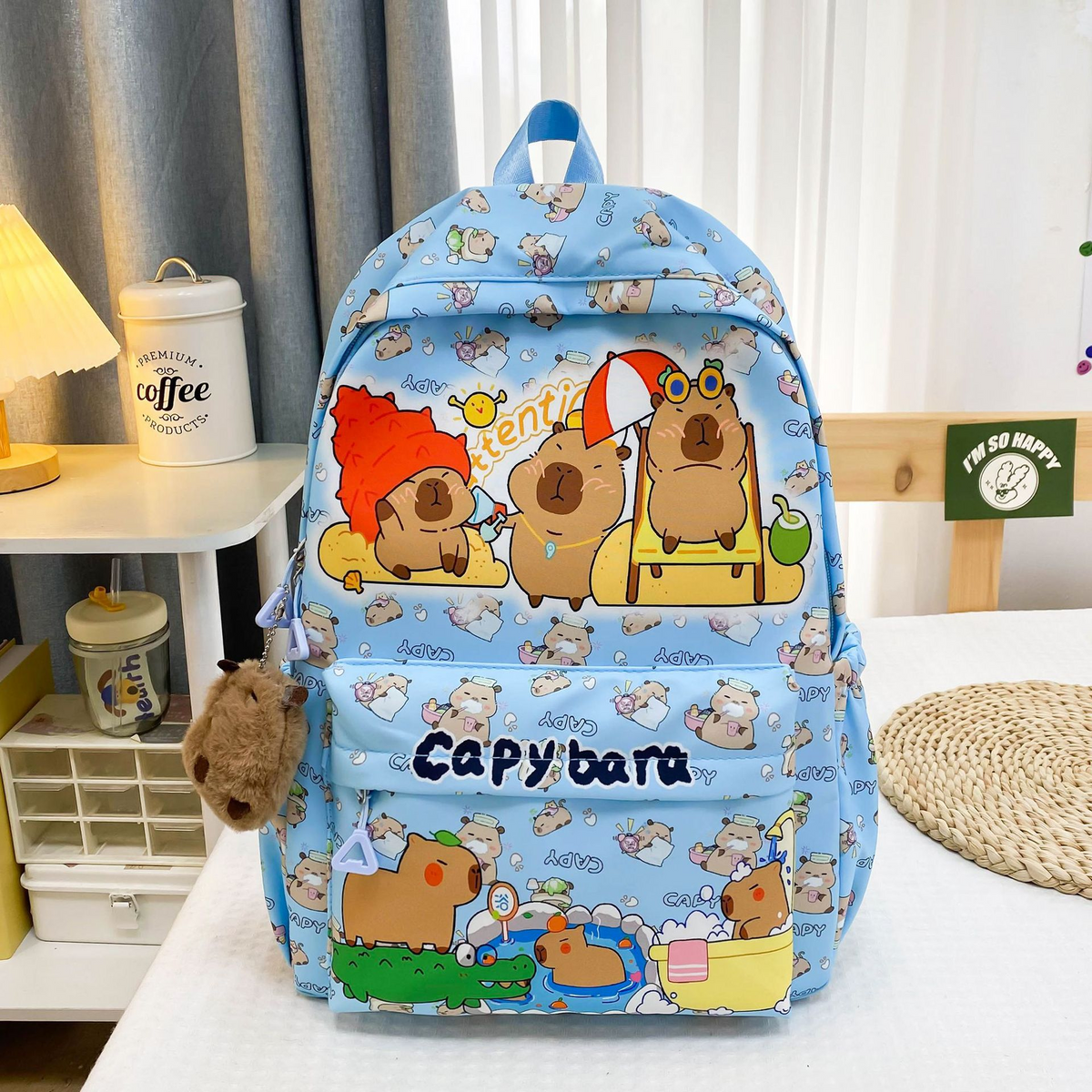 Capybara School Backpack For Girls In Primary And Middle School