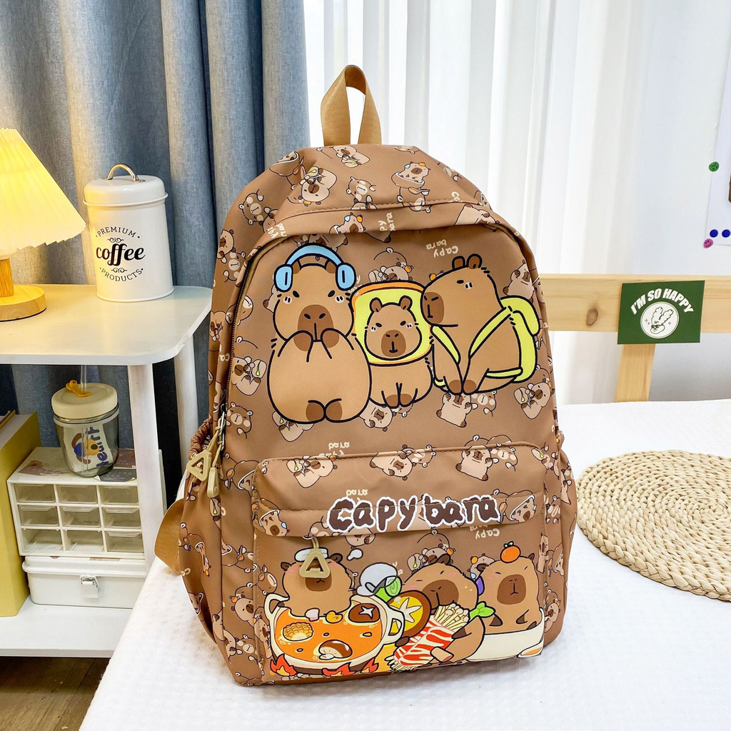Capybara School Backpack For Girls In Primary And Middle School
