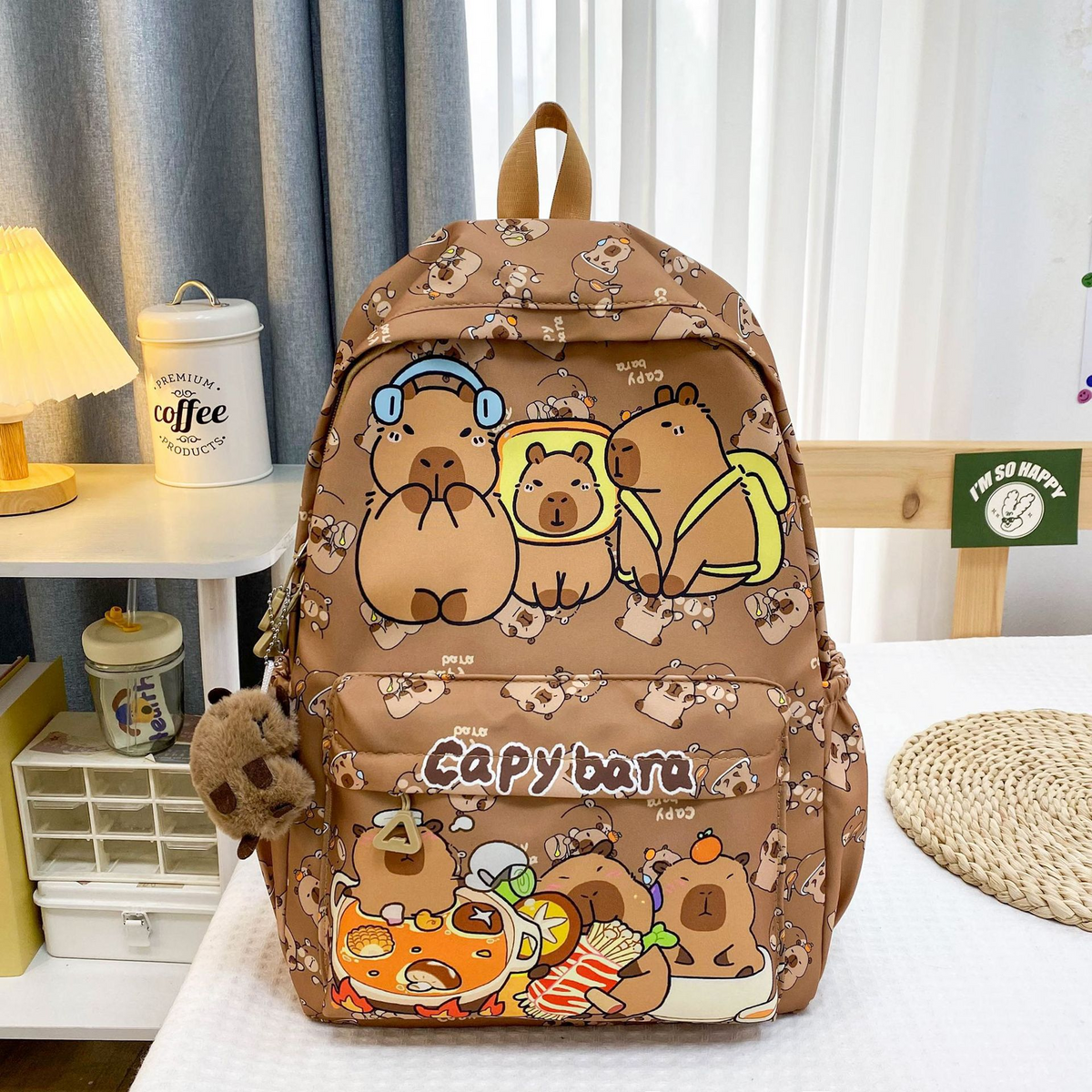 Capybara School Backpack For Girls In Primary And Middle School